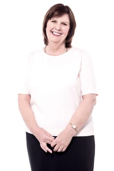 Beautiful mature woman posing to the camera