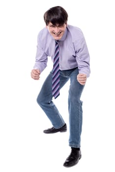 Picture of a young funny executive man