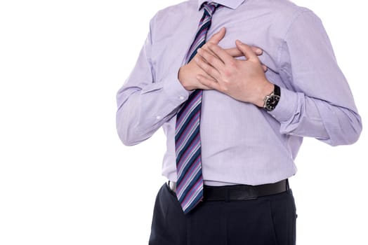 Cropped image of a corporate executive having a chest pain