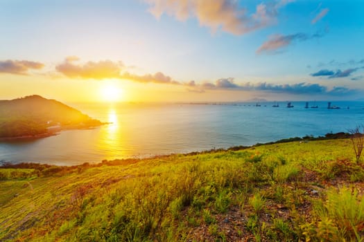 Sunset in Tai O fishing village, Hong Kong