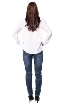 Turned around picture of girl in casual