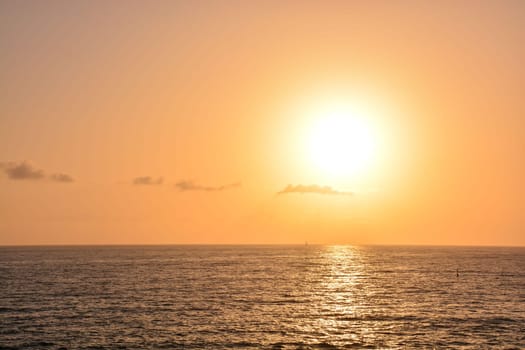 Sun Setting on the Atlantic Ocean in Tenerife Canary Island Spain