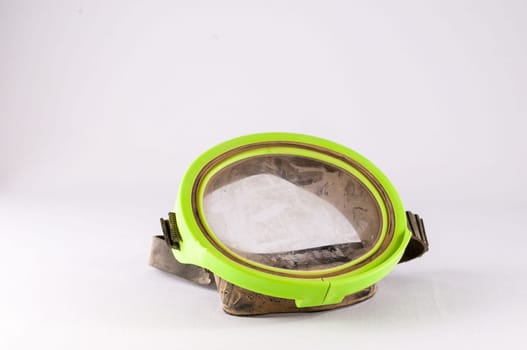 Picture of a Classic Old Vintage Green Scuba Diving Mask