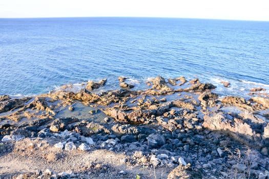 Dry Lava Coast Beach in the Atlantic Ocean