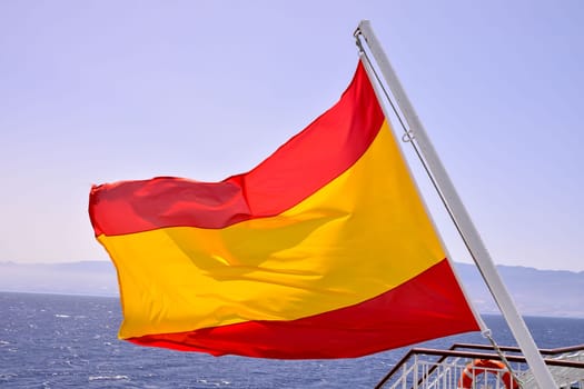 Photo Picture of a Moving Spanish Flag in the Wind