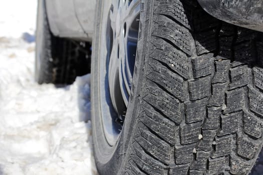 Winter tyres on a car - Good winter tyres are important