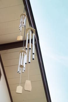 Oriental wind bells and blue sky, stock photo