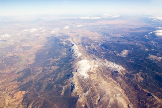 Aerial view of Sierra Nevada in Spain