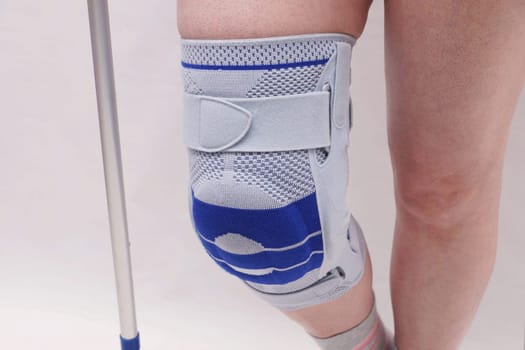 Knee bandage on a woman's leg