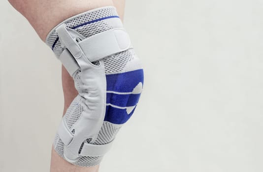 Knee bandage on a woman's leg