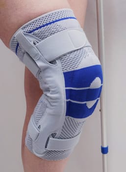 Knee bandage on a woman's leg