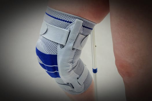 Knee bandage on a woman's leg