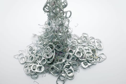 Metal pull ring of can and used staple needle