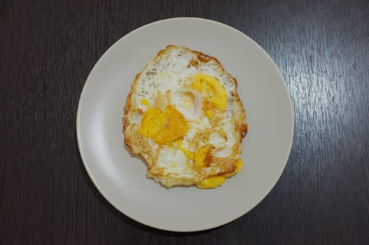 Fried egg on dish