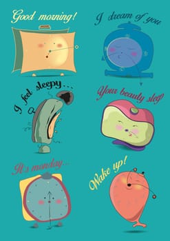 Funny alarm clocks with inscriptions about sleep