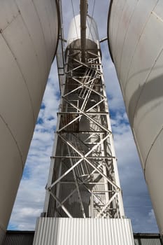 Large industrial Grain Silos made of steel