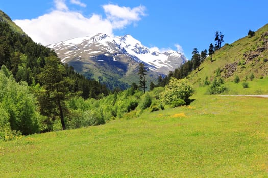 Image of beautiful landscape with Caucasus mountains