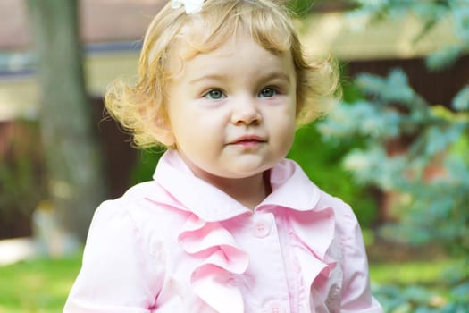 Photo of beautiful cute smiling infant girl