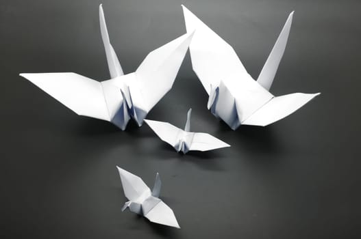 White origami crane, bird, paper