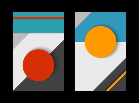 Material design abstract background set, geometry compositions with colorful paper style decoration in 3d. EPS10 vector.