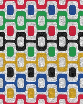 Colorful geometric seamless pattern, square shape mosaic background composition of Brazil sidewalk. EPS10 vector.