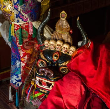 A mask used at the Cham Dance Festival in Kursha, India.