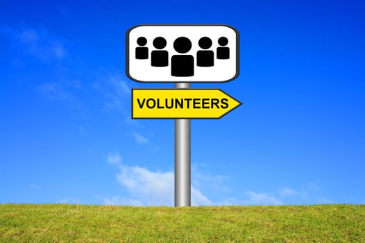 sign signpost: volunteers