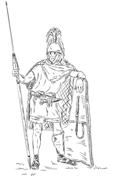 vector - Roman soldier, legionnaire ,isolated on background