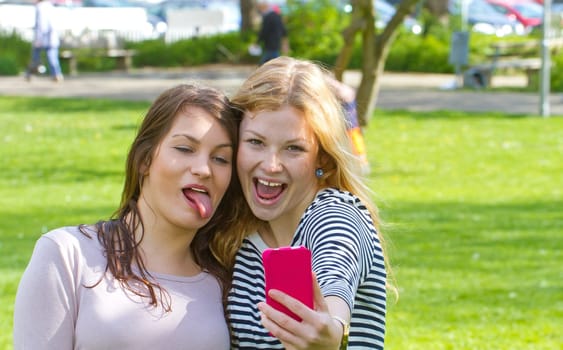 Two girls take a selfie