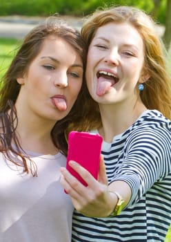 Two girls take a selfie