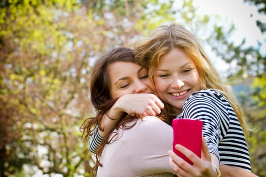 Two girls take a selfie