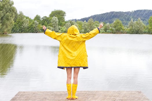 Happy Girl in the Rain