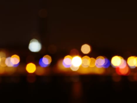 blurred city at night, defocused lights art
