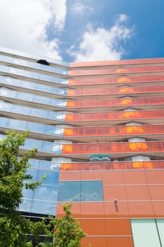 exterior of a modern apartment in almere, netherlands. Almere is the youngest city in the netherlands and lies completely below sea level (2 to 5 meters)