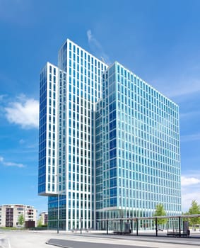 Modern office building in Almere, netherlands. It is the youngest and fastest growing city in the country, founded around 1975.