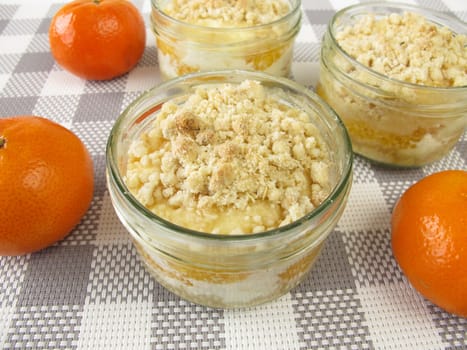 Mandarin cake in a glass