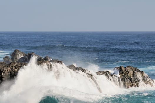 Atlantic ocean at the island lanzarote