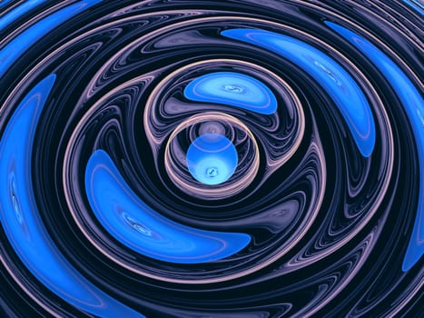 Abstract computer-generated blue and purple image of randomly distributed circles