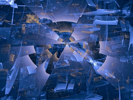 Abstract computer-generated image blue technology chaos background