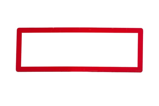 Rectangular road sign with no inscription with red border.