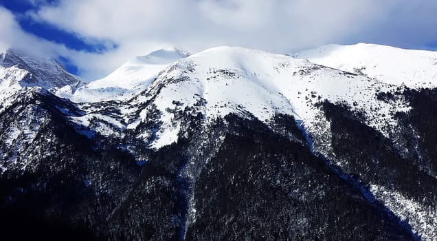 Snow cowered peaks in Bansko, Bulgaria