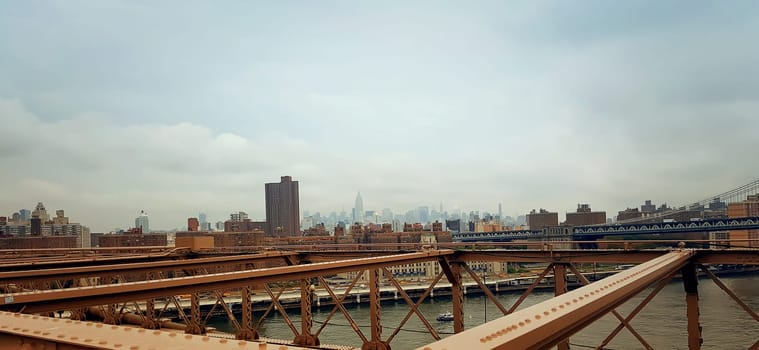 A view from Brooklyn Bridge on Manhattan, New York City