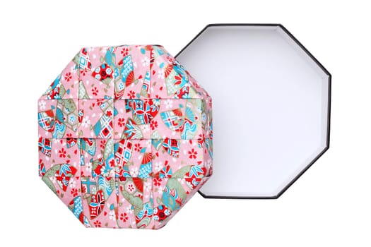 Japanese pattern gift box on white background