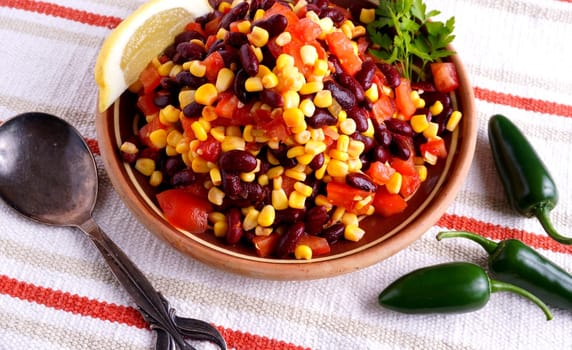 salsa salad and green peppers. Mexican side dish