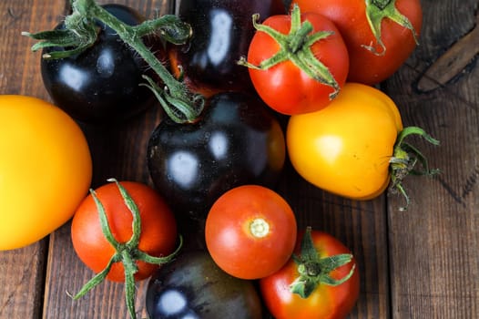 Juicy summer Fresh colorful tomatoes ready for cooking