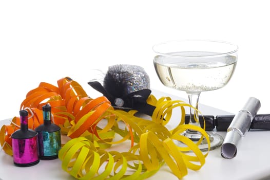Happy New Year celebration with a glass of champagne