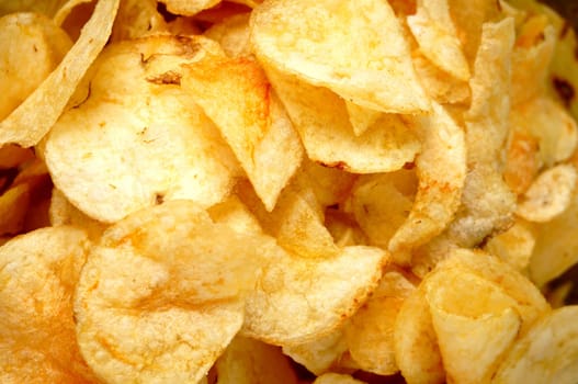 Potato chips, Unhealthy fried snack, Close up