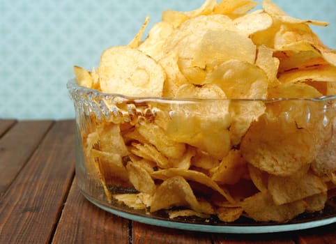 Potato chips, Unhealthy fried snack, Close up