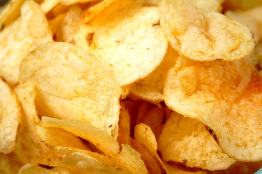 Potato chips, Unhealthy fried snack, Close up