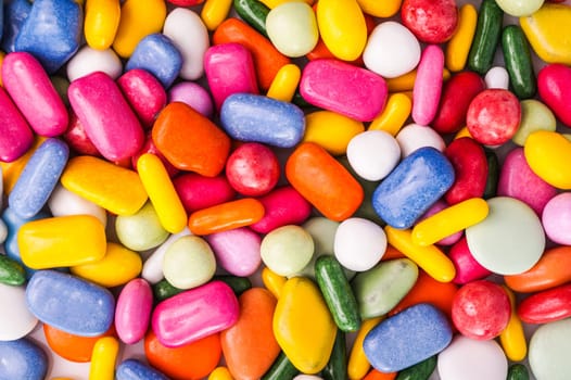 huge pile of yummy colorful candy, closeup